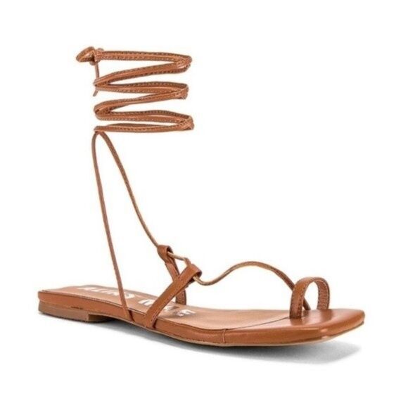 Revolve Alias Mae Anika Strappy Tan leather wrap up sandals EU 38 US 7.5-8 BoxO - Picture 10 of 11